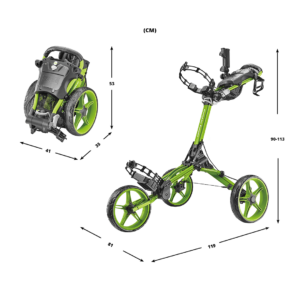 CaddyTek CaddyLite Compact - Golfvagn med 3 Hjul - Lime Green